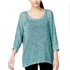 Alfani woman size 2X Dolman sleeve blue knit top